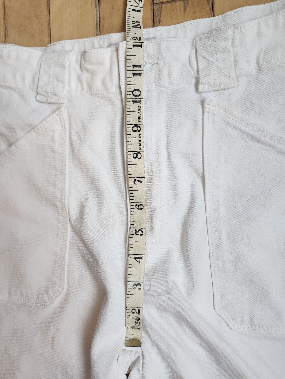 JBD Just Black Denim White Wide Leg Jeans High Rise Patch Pocket Long 32" Inseam - Picture 13 of 13